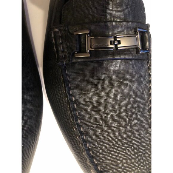 Calvin klein men\'s new black leather slip on loafers size: 11.5 main image 7